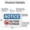 Signmission No Food Storage, 14 in W x Rectangle, Plastic OS-2PACK-NS-P-1014-L-14624 - alternate 6